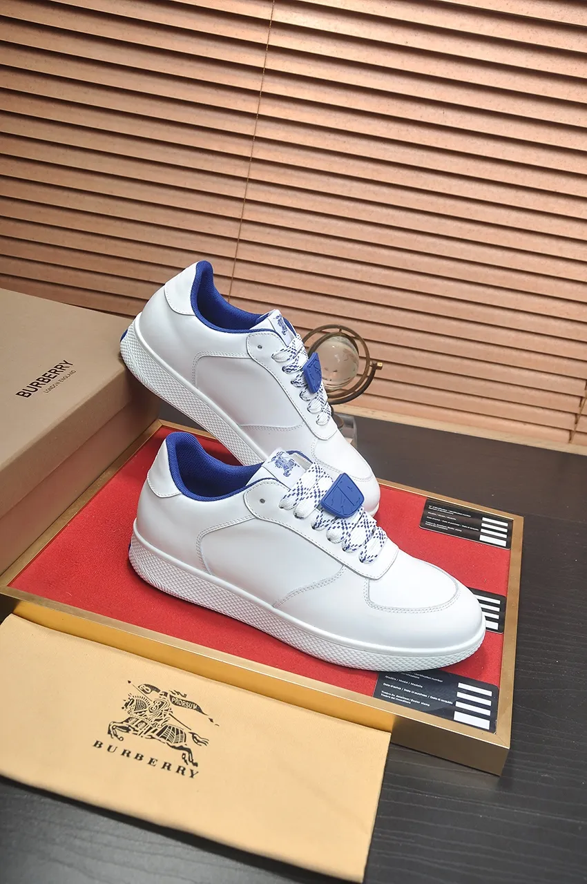 Men's shoes 💰540💶【Burberry】Classic low-top sneakers｜Imported cowhide with classic plaid fabric｜Sheepskin lining｜Original outsole｜Fine workmanship and comfortable to wear Size: 38-44 (customized at 45)